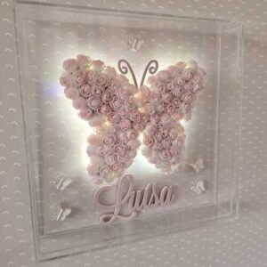 Quadro acrílico borboleta com led
